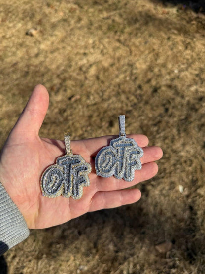 HarlemBling MOISSANITE OTF "Only The Family" Hip Hop Pendant - 14k Gold Vermeil Or 925 Silver - Large 2.75"