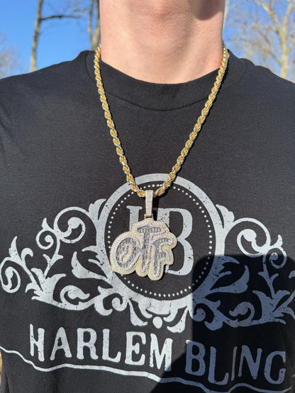 HarlemBling MOISSANITE OTF "Only The Family" Hip Hop Pendant - 14k Gold Vermeil Or 925 Silver - Large 2.75"