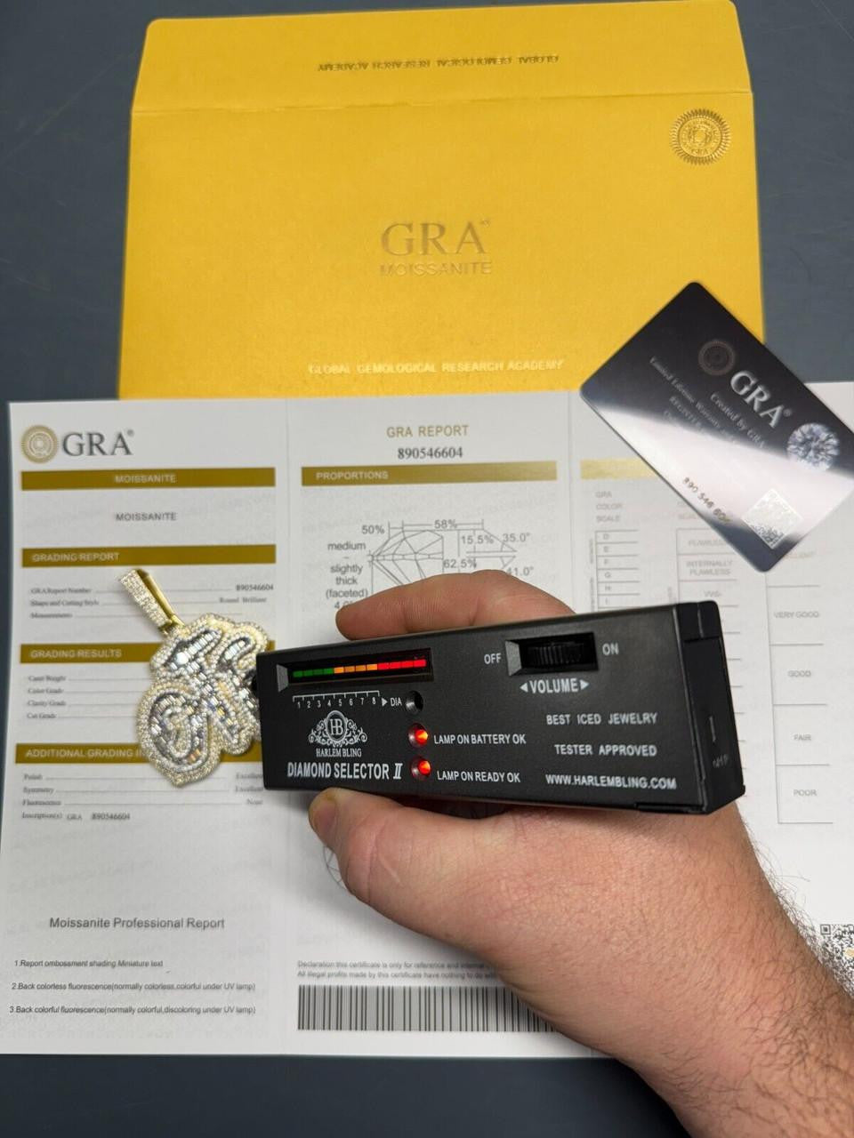 HarlemBling MOISSANITE OTF "Only The Family" Hip Hop Pendant - 14k Gold Vermeil Or 925 Silver - Large 2.75"