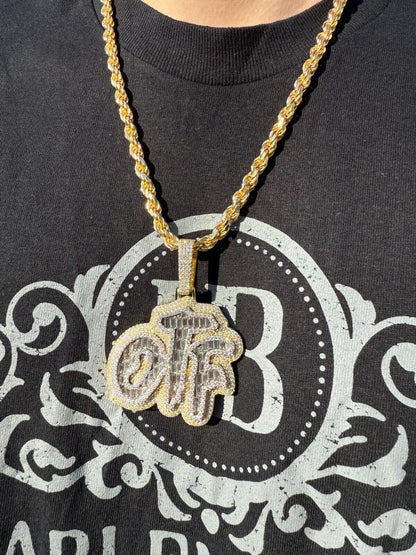 HarlemBling MOISSANITE OTF "Only The Family" Hip Hop Pendant - 14k Gold Vermeil Or 925 Silver - Large 2.75"