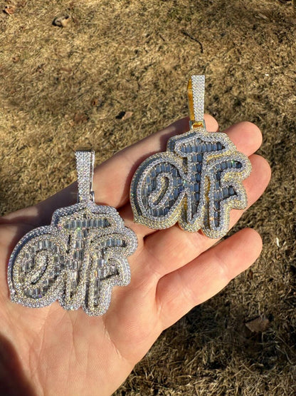 HarlemBling MOISSANITE OTF "Only The Family" Hip Hop Pendant - 14k Gold Vermeil Or 925 Silver - Large 2.75"