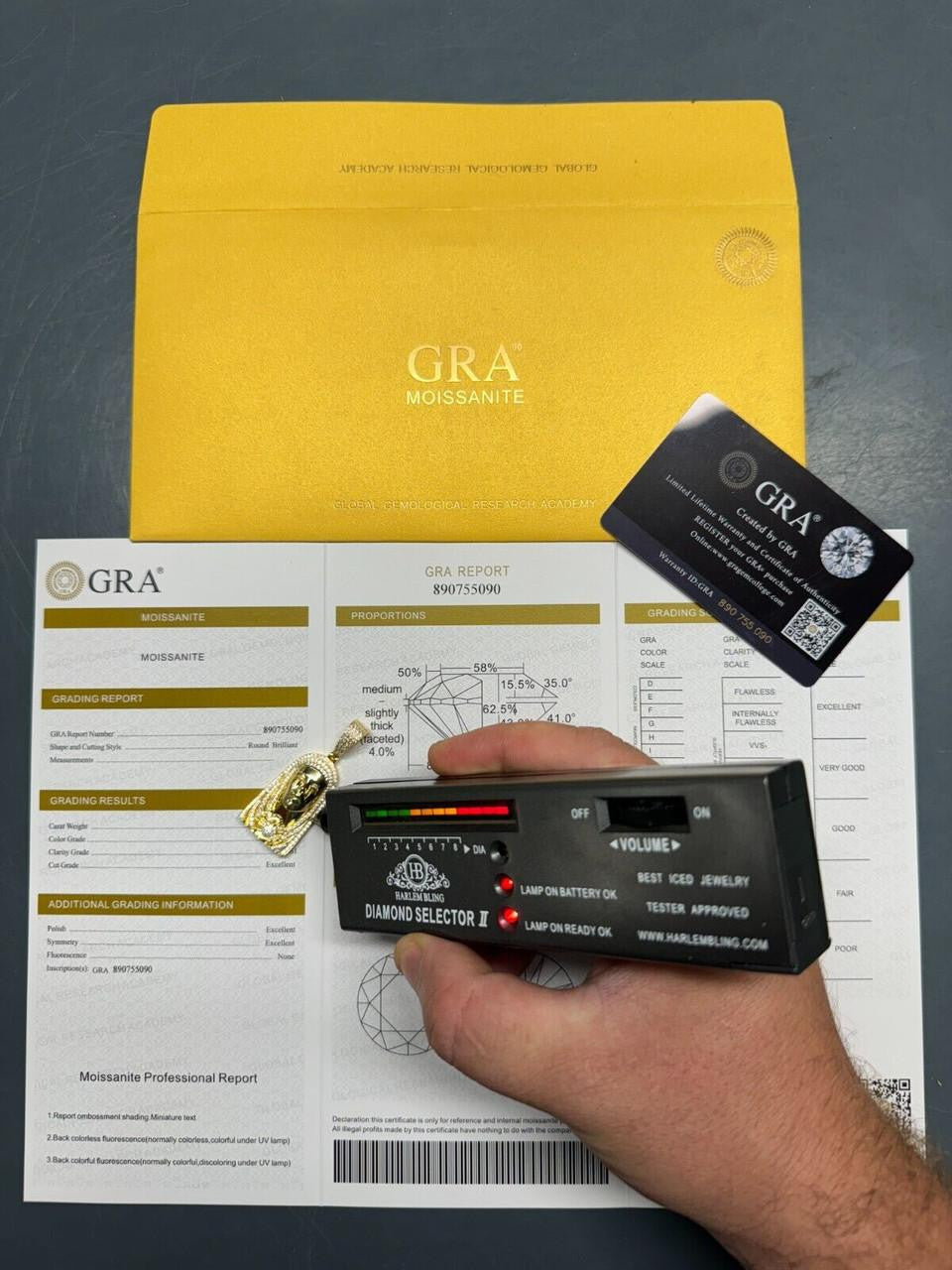 HarlemBling MOISSANITE Our Lady Of Sorrows Virgin Mary Pendant - 14k Yellow Gold Vermeil Or 925 Silver - Medium 1.75"