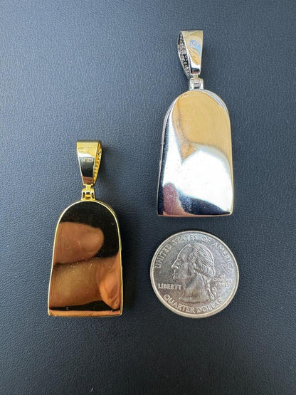 HarlemBling MOISSANITE Our Lady Of Sorrows Virgin Mary Pendant - 14k Yellow Gold Vermeil Or 925 Silver - Medium 1.75"