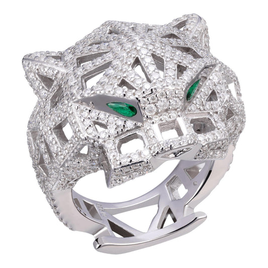 HarlemBling MOISSANITE Panther Fury Ring - 925 Silver