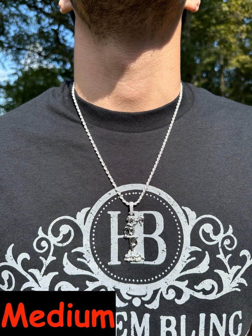 Moissanite Medusa Head Pendant – Iced Out Necklace, Solid 925 Silver, 3 Sizes Available