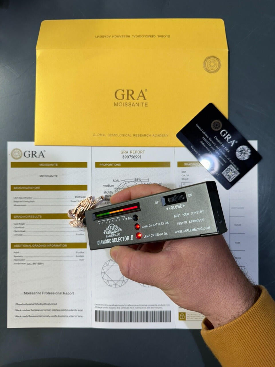 HarlemBling Moissanite Praying Folded Hands Pendant 14k Rose Gold 925 Silver Iced Necklace