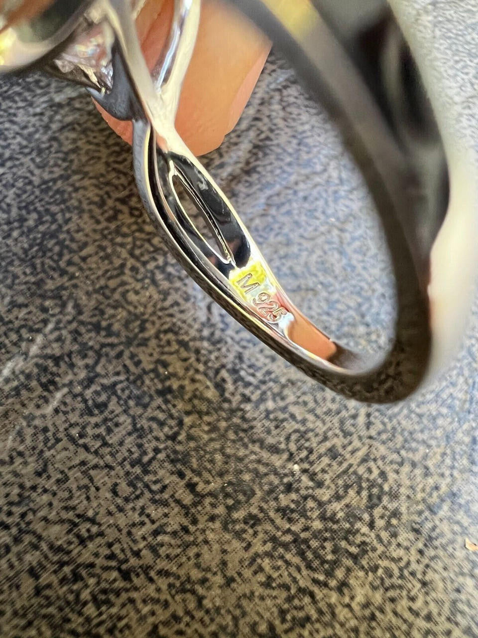 HarlemBling Moissanite Princess Cut Square Engagement Promise Ring 925 Silver Diamond Test 