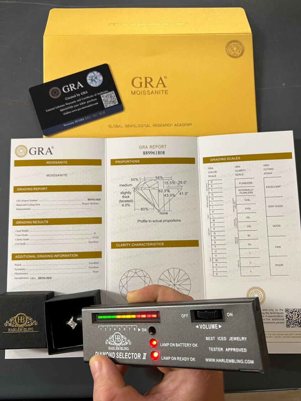 HarlemBling Moissanite Princess Cut Square Engagement Promise Ring 925 Silver Diamond Test 