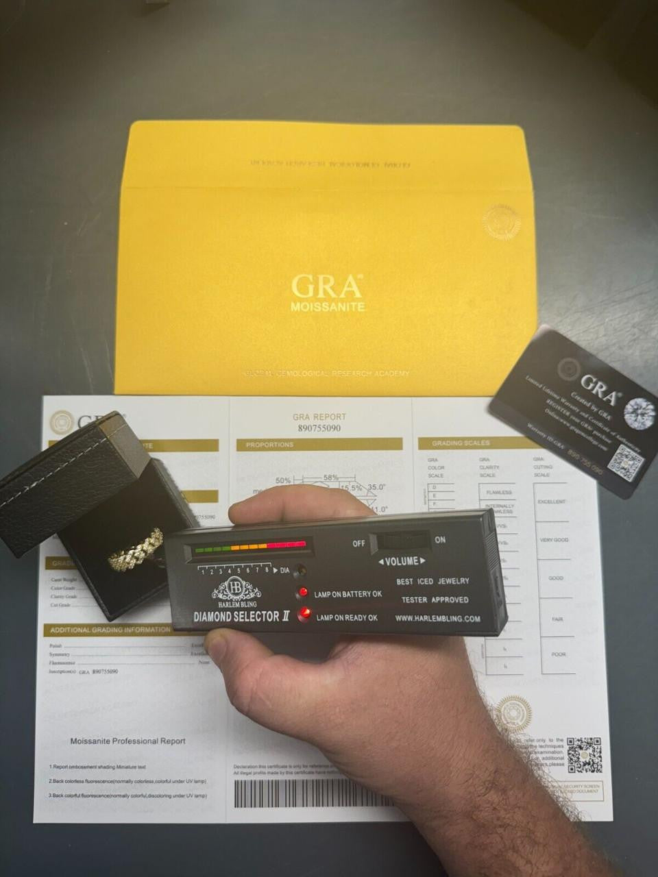 HarlemBling MOISSANITE Prong Cuban Eternity Band Ring - 14k Gold Vermeil 925 Silver