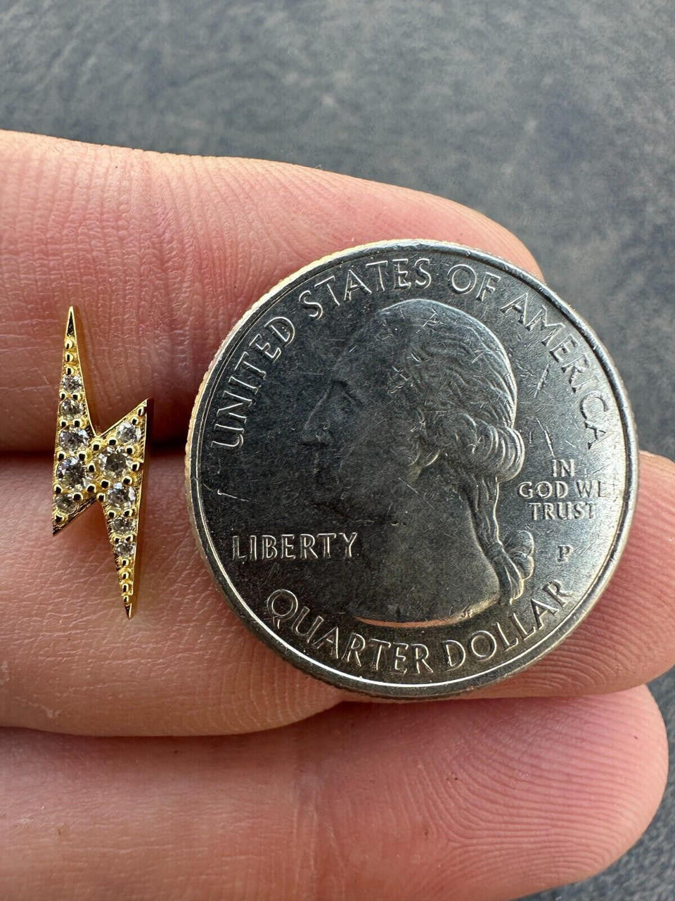 HarlemBling Moissanite Real 14k Gold Over 925 Silver Iced Hip Hop Lightning Bolt Earrings