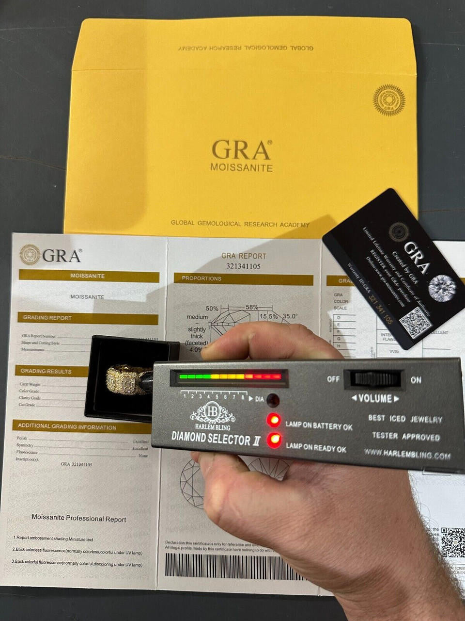 HarlemBling MOISSANITE Real 14k Gold Over 925 Silver Mens Baguette Pinky RING Iced 12mm Band