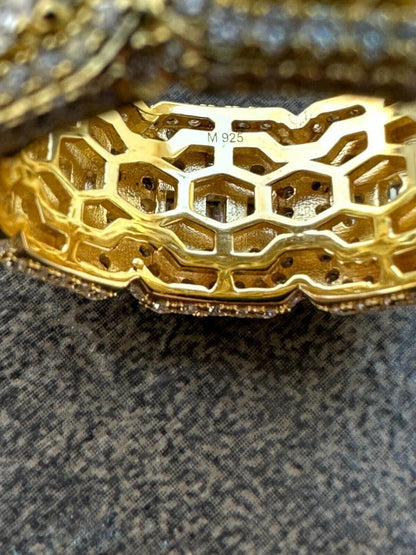 HarlemBling MOISSANITE Real 14k Gold Over 925 Silver Mens Baguette Pinky RING Iced 12mm Band