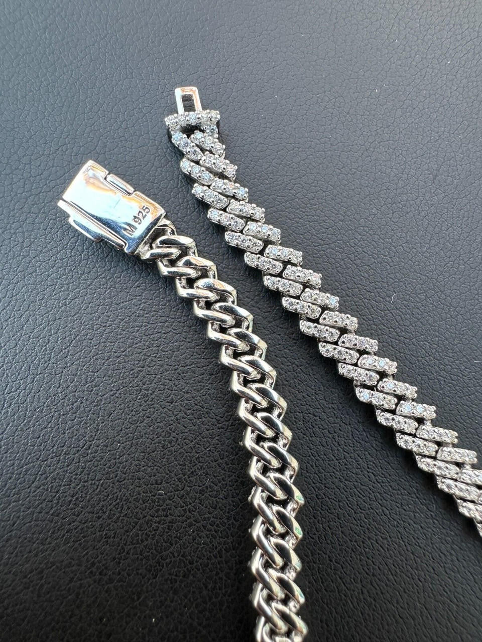 MOISSANITE Real 5mm Micro Miami Cuban Link Prong Chain Iced 925