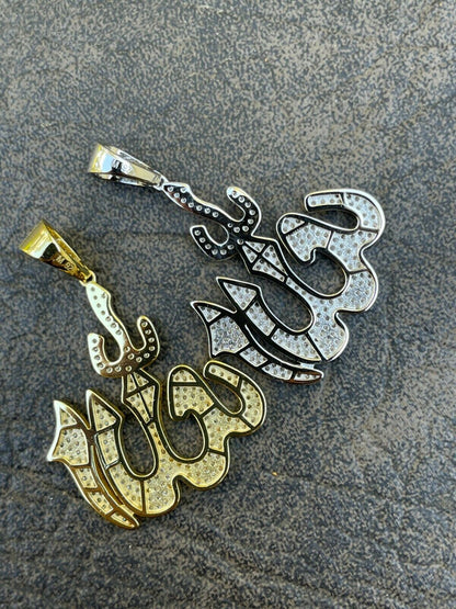 HarlemBling MOISSANITE Real 925 Silver/ Gold Allah Islamic Pendant Iced Pass Diamond Tester