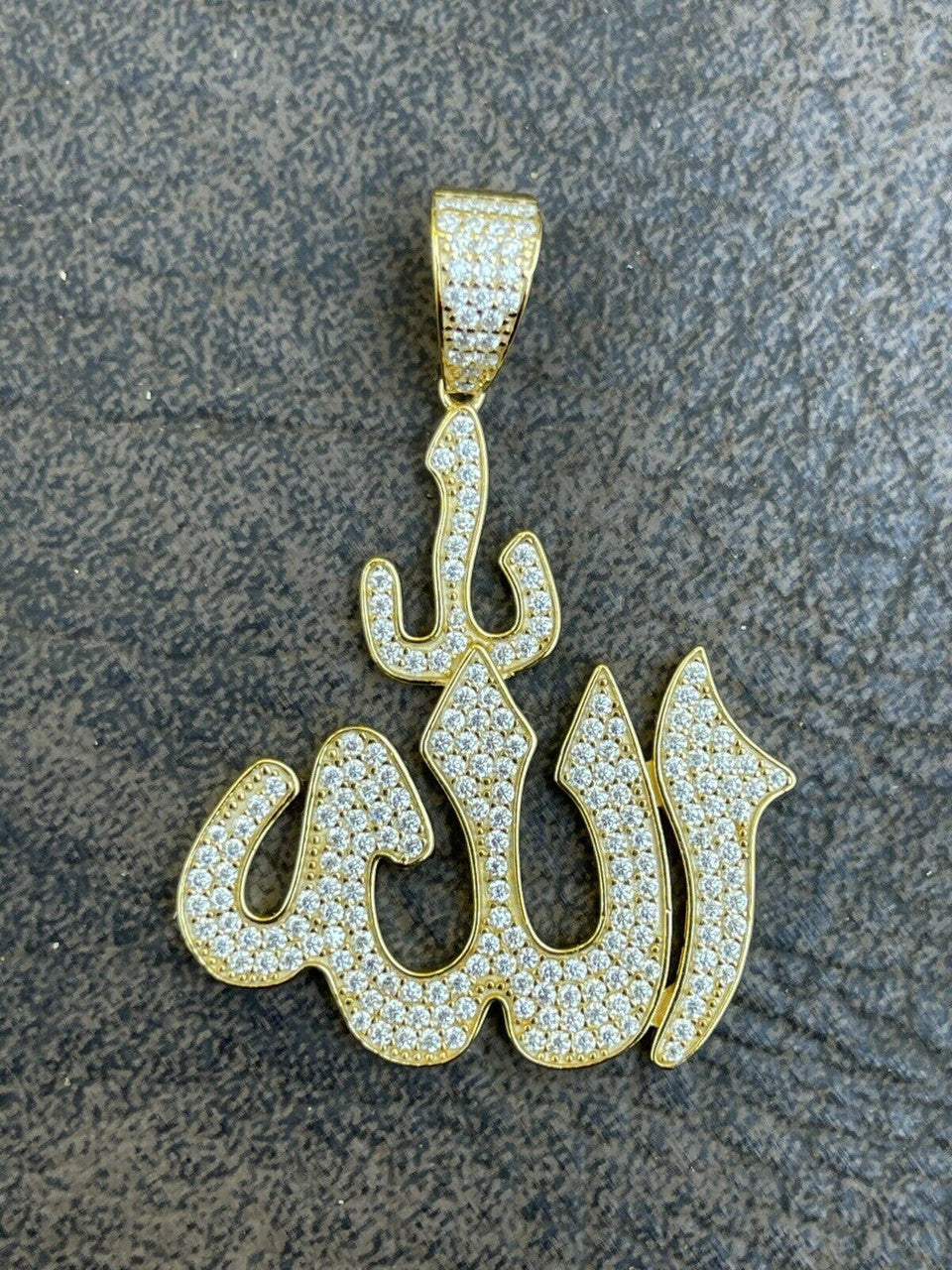 HarlemBling MOISSANITE Real 925 Silver/ Gold Allah Islamic Pendant Iced Pass Diamond Tester
