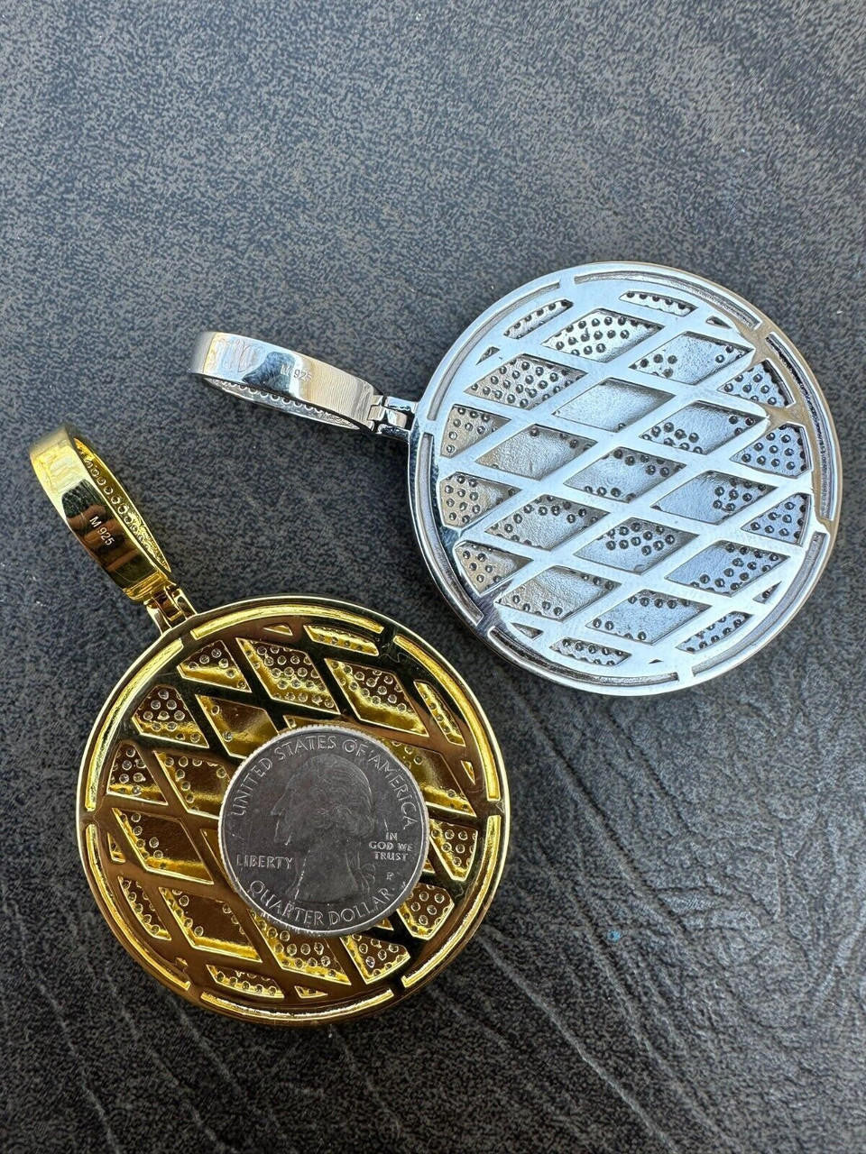 HarlemBling MOISSANITE Real 925 Silver / Gold Allah Medallion Arabic Necklace Pendant Iced