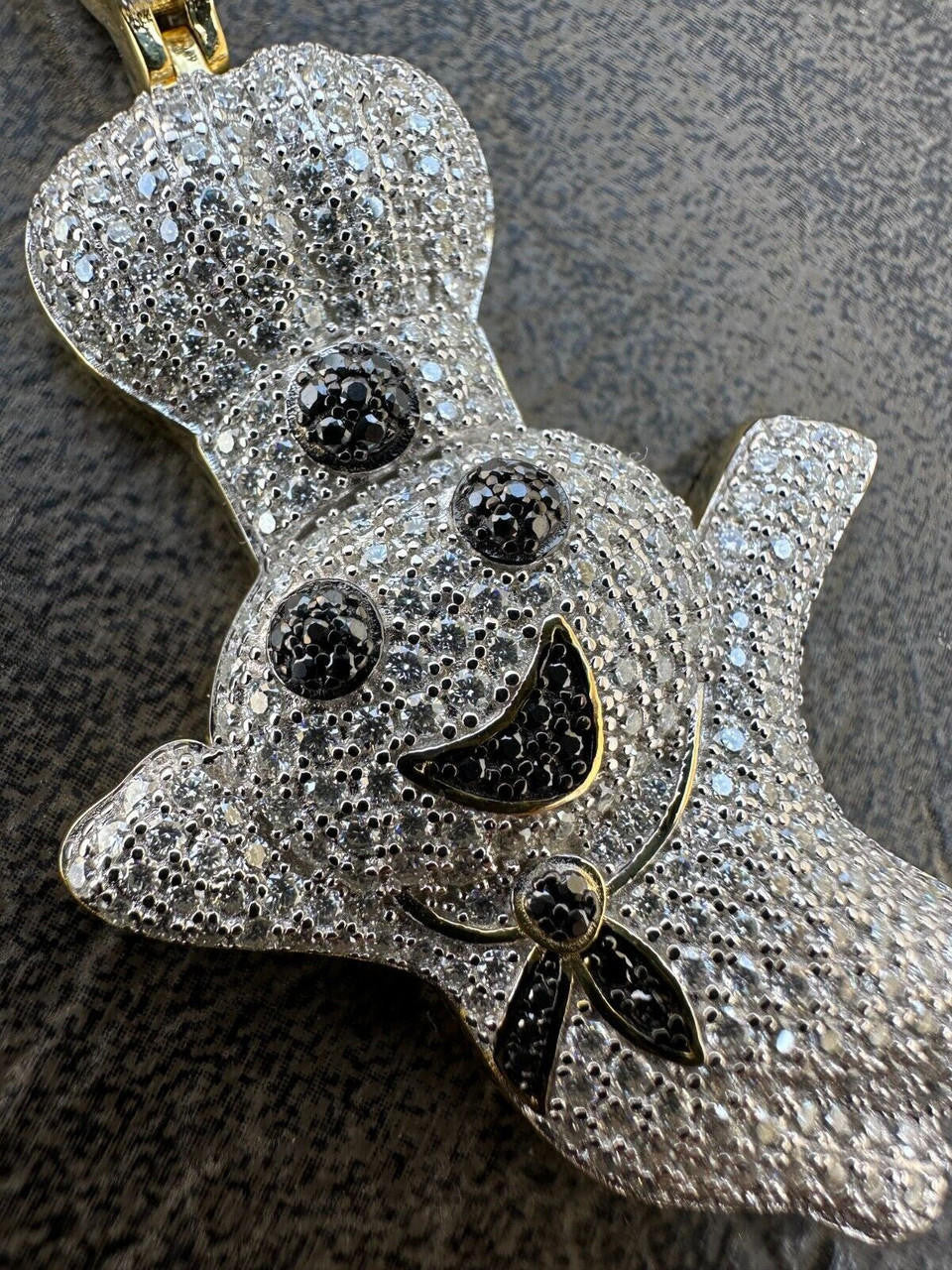 HarlemBling MOISSANITE Real 925 Silver / Gold Pillsbury Doughboy Money Necklace Pendant Iced