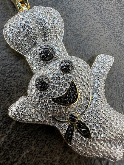 HarlemBling MOISSANITE Real 925 Silver / Gold Pillsbury Doughboy Money Necklace Pendant Iced