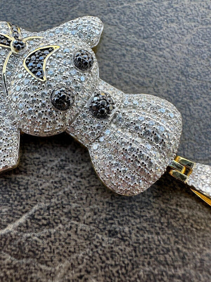 HarlemBling MOISSANITE Real 925 Silver / Gold Pillsbury Doughboy Money Necklace Pendant Iced