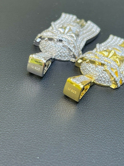 HarlemBling MOISSANITE Real 925 Silver Gold Small Jesus Piece Pendant Iced Pass Diamond Test