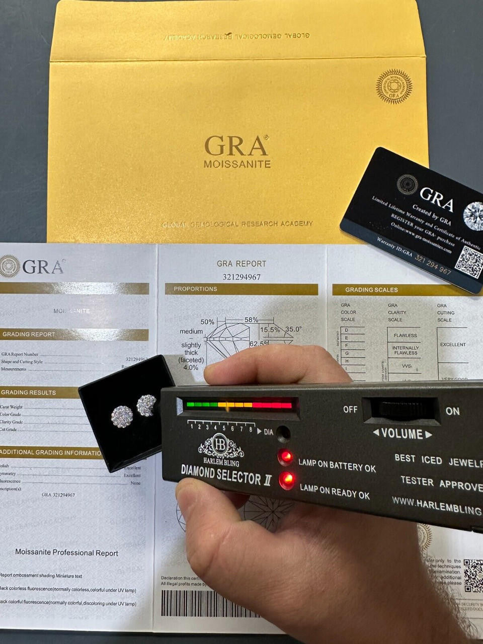 HarlemBling MOISSANITE Real 925 Silver Iced Cluster Round Hip Hop Out Big Mens 10mm Earrings