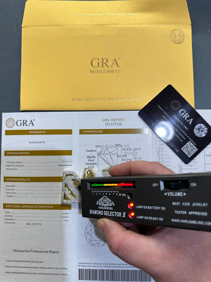 HarlemBling MOISSANITE Real 925 Silver/Gold Plated Iced SUPERMAN Superhero Pendant Necklace