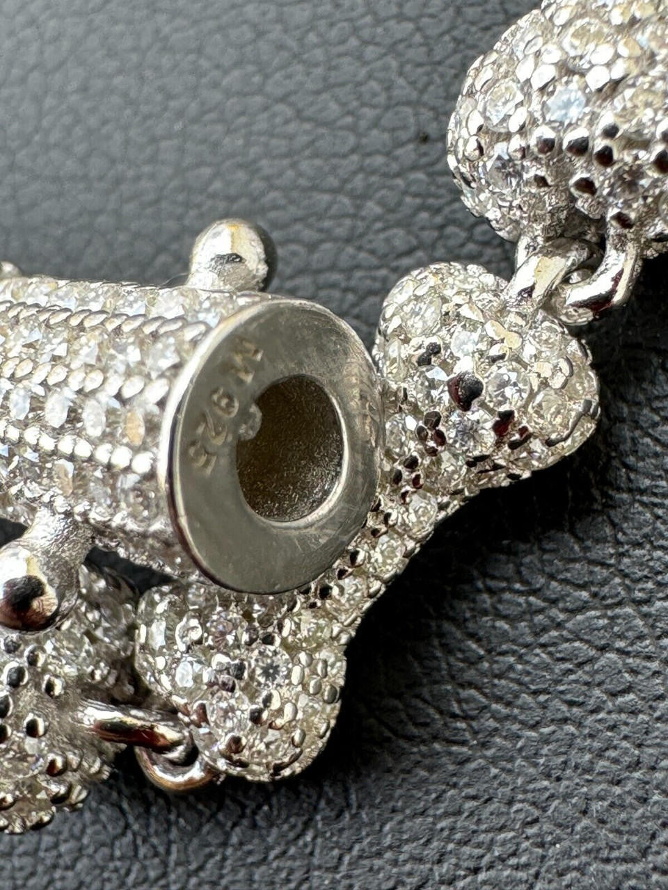 HarlemBling MOISSANITE Real Custom Bone Link Chain Iced Hip Hop 925 Silver Death Necklace