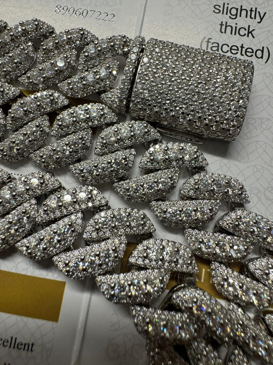 HarlemBling MOISSANITE Real Miami Cuban Link Chain Iced Hip Hop 925 Silver Necklace 16"-30"