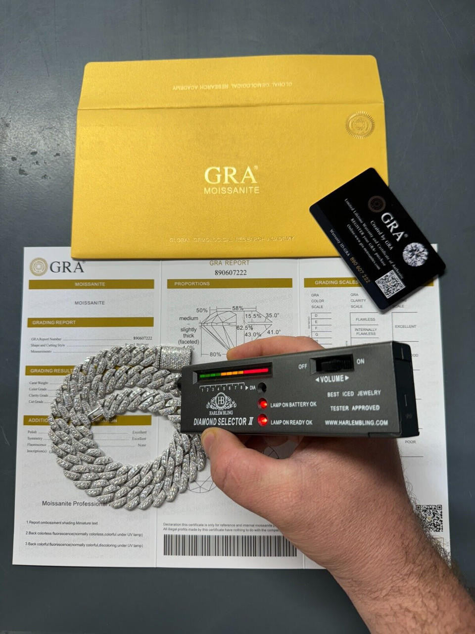 HarlemBling MOISSANITE Real Miami Cuban Link Chain Iced Hip Hop 925 Silver Necklace 16"-30"