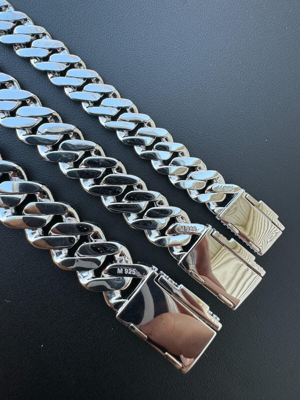 HarlemBling MOISSANITE Real Miami Cuban Link Chain Iced Hip Hop 925 Silver Necklace 16"-30"