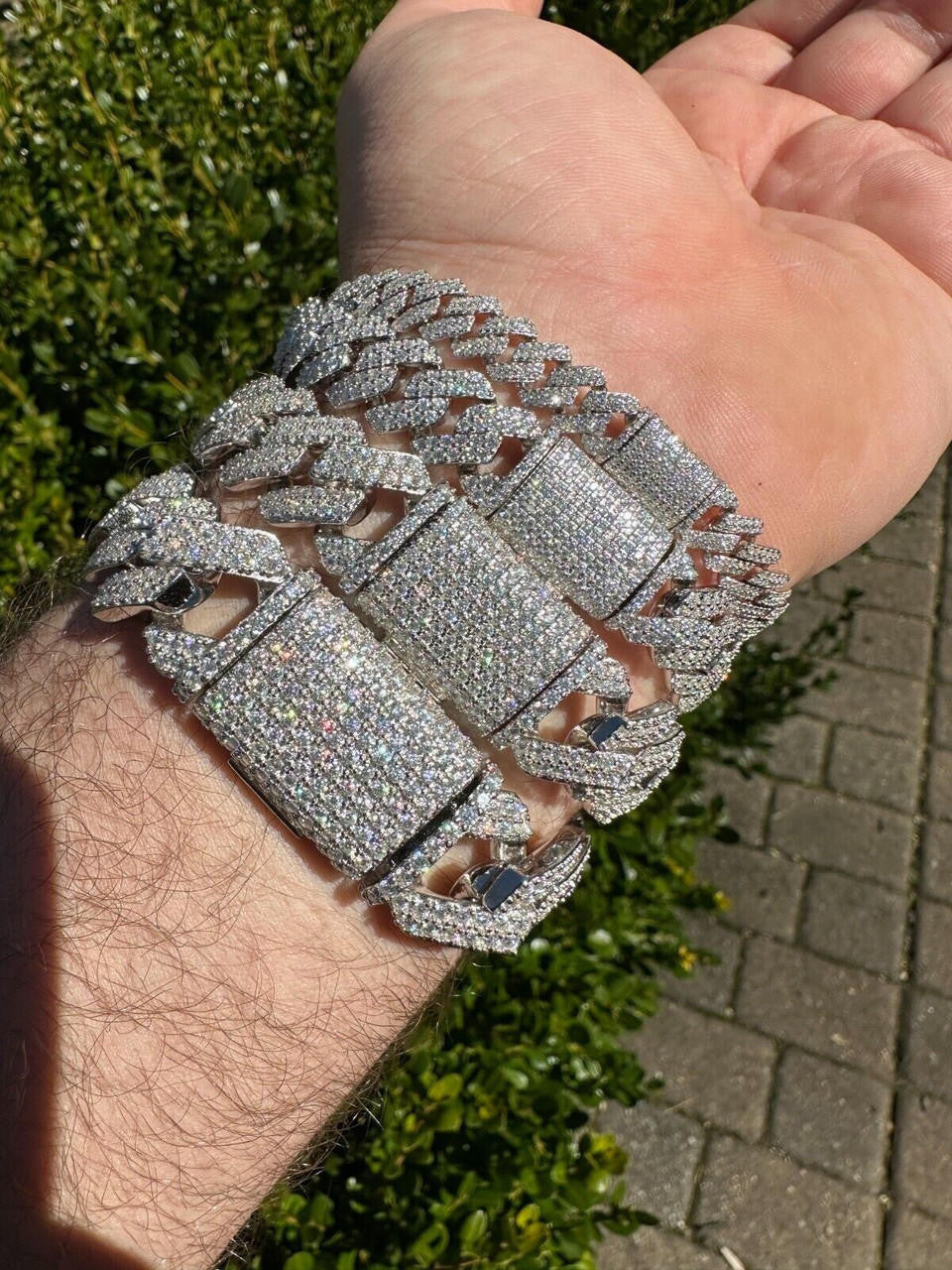 MOISSANITE #1 Bestseller Miami Cuban Link Prong Bracelet Iced Out - 925 Silver - 8mm-20mm - 6" - 9"