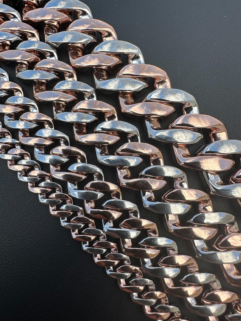 HarlemBling MOISSANITE Real Miami Cuban Link Prong Chain Iced Rose Gold 925 Silver Necklace