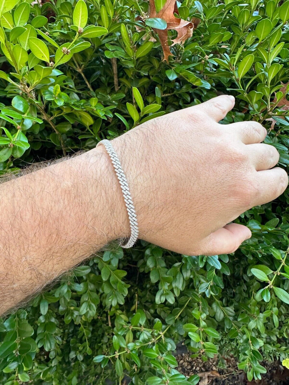 HarlemBling MOISSANITE Real Mini 5mm Micro Miami Cuban Link Prong Bracelet Iced 925 Silver