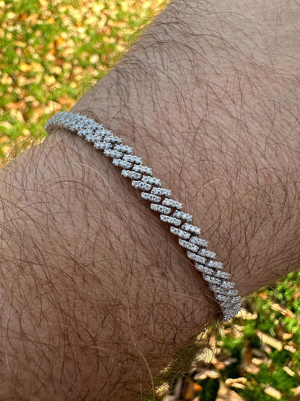 HarlemBling MOISSANITE Real Mini 5mm Micro Miami Cuban Link Prong Bracelet Iced 925 Silver