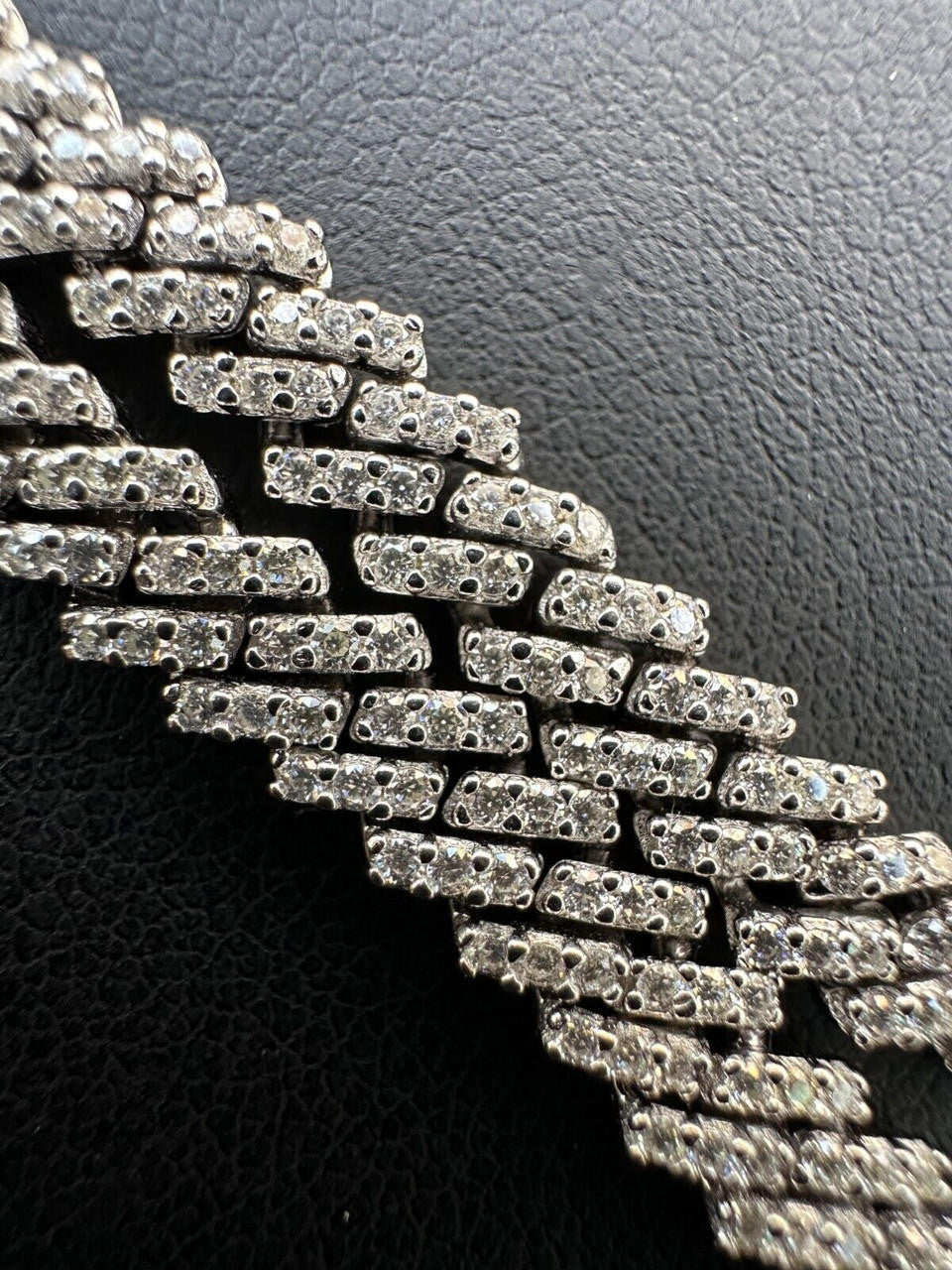 HarlemBling MOISSANITE Real Mini 5mm Micro Miami Cuban Link Prong Bracelet Iced 925 Silver