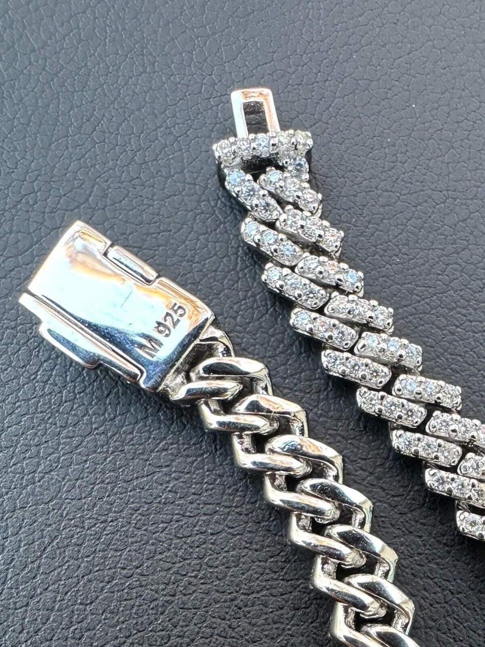 HarlemBling MOISSANITE Real Mini 5mm Micro Miami Cuban Link Prong Bracelet Iced 925 Silver