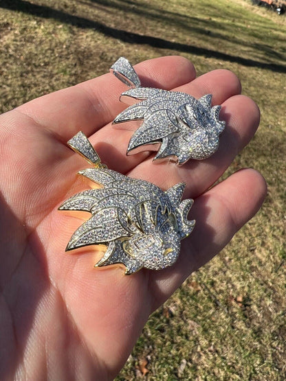 HarlemBling MOISSANITE Real Silver / Gold Iced Goku Saiyan Dragon Ball Z Pendant Necklace