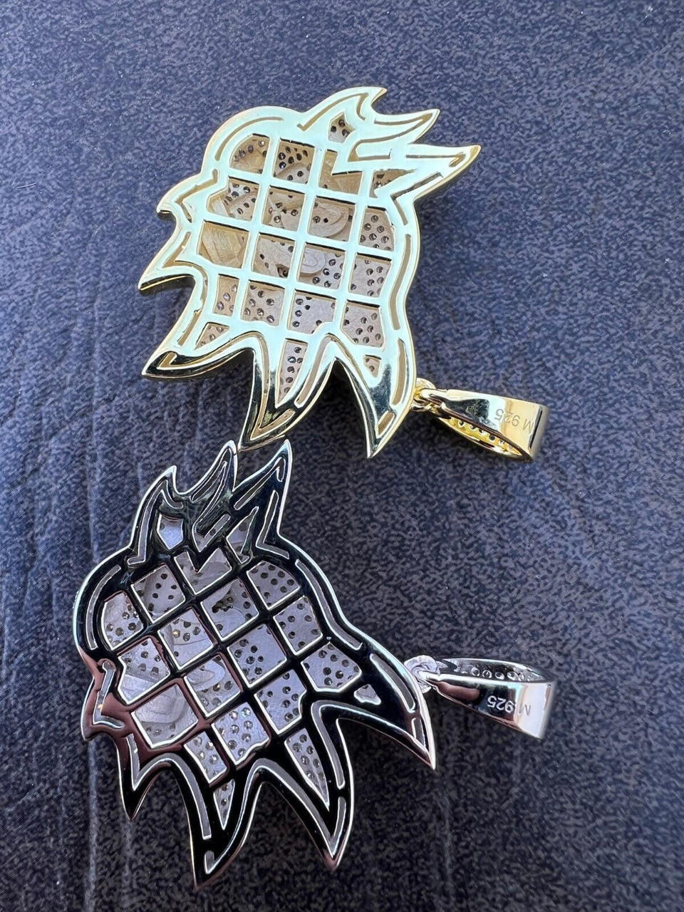 HarlemBling MOISSANITE Real Silver / Gold Iced Goku Saiyan Dragon Ball Z Pendant Necklace