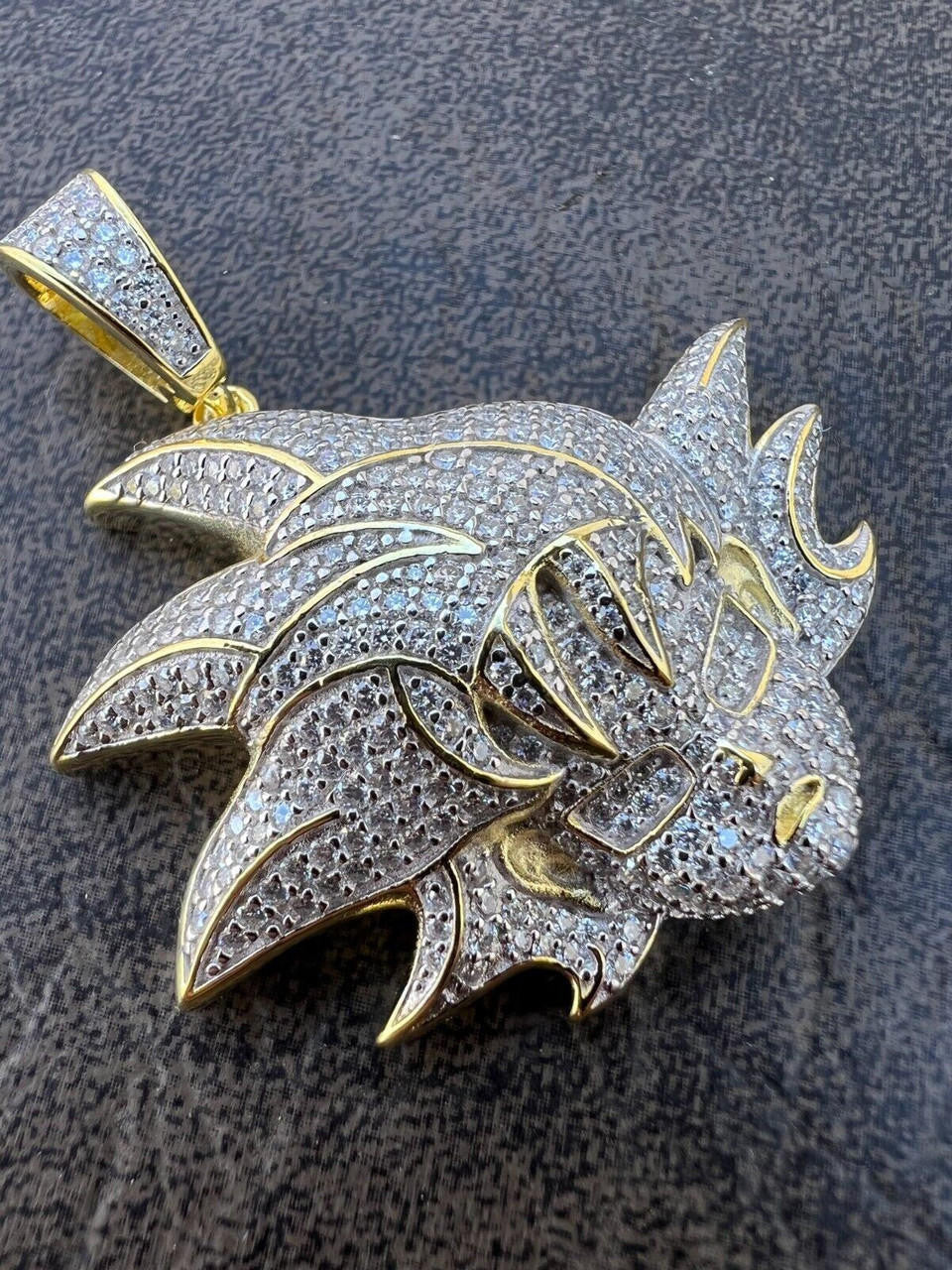 HarlemBling MOISSANITE Real Silver / Gold Iced Goku Saiyan Dragon Ball Z Pendant Necklace