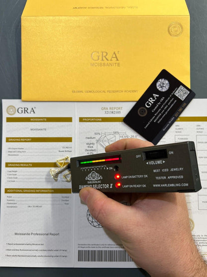 HarlemBling MOISSANITE Real Silver / Gold Libra Balanced Scale Necklace Pass Diamond Tester