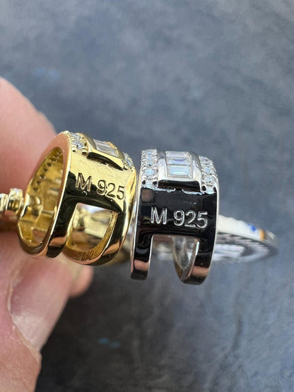 HarlemBling MOISSANITE Real Silver / Gold Michael Archangel Pendant Iced Baguette Medallion