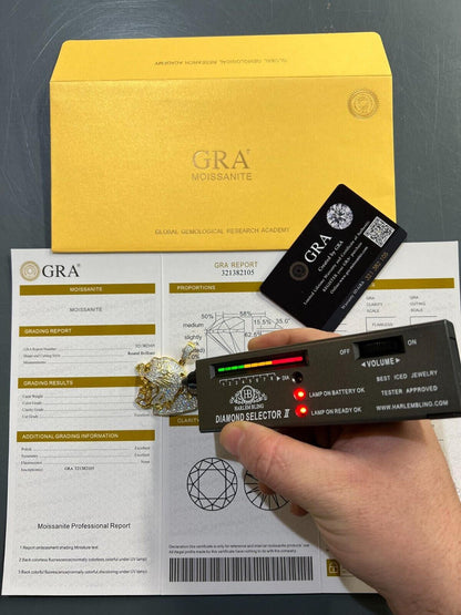 HarlemBling MOISSANITE Real Silver / Gold Panther Puma Cougar Necklace Pass Diamond Test