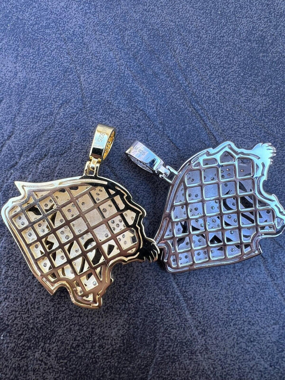 HarlemBling MOISSANITE Real Silver / Gold Panther Puma Cougar Necklace Pass Diamond Test