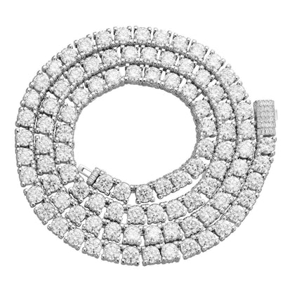 HarlemBling MOISSANITE Reinvented Tennis Chain Necklace Iced Out On All Sides - 925 Silver - 5mm - 14-28"