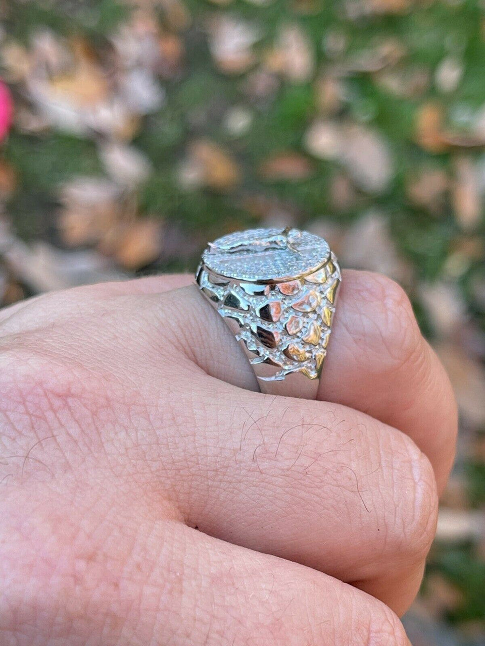 HarlemBling Moissanite Ring Jesus On Cross Real 925 Silver Hip Hop Iced Pass Diamond Tester