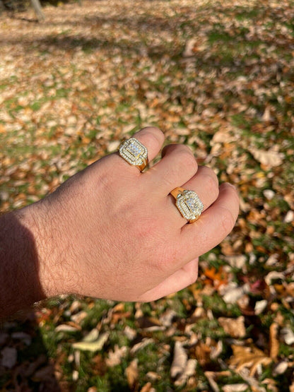 HarlemBling MOISSANITE Ring Real 14k Gold Vermeil Iced Baguette Hip Hop Passes Diamond Test