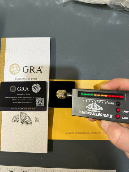 HarlemBling MOISSANITE Ring Real 14k Gold Vermeil Iced Baguette Hip Hop Passes Diamond Test