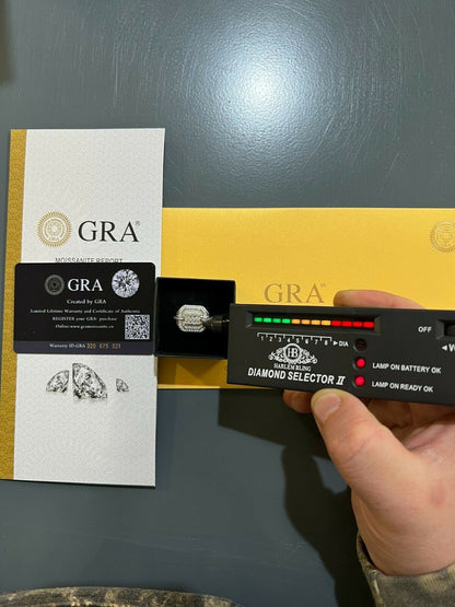 HarlemBling MOISSANITE Ring Real 925 Silver Iced Baguette Pinky Hip Hop Passes Diamond Test