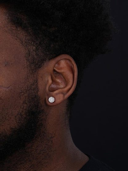 HarlemBling MOISSANITE Roma Italian Classic Iced Out Earrings - 14k Gold Vermeil 925 Silver - 8mm