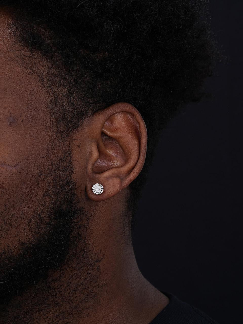 HarlemBling MOISSANITE Roma Italian Classic Iced Out Earrings - 925 Silver - 8mm